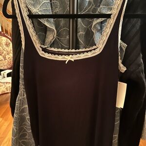 Honeydew Intimates Black Top with Lace Trim